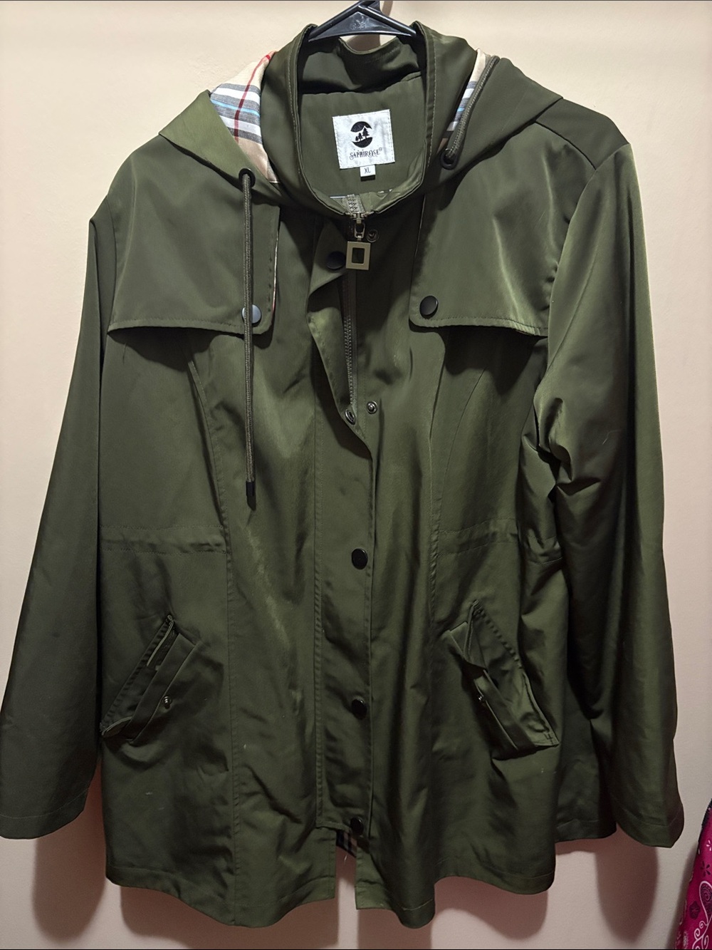 Utility Hooded Jacket in Olive for Women by Saphirose
